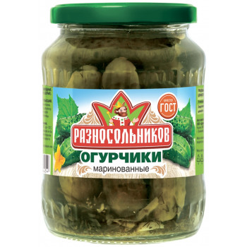 Огурчики мариннованные 680 гр Разносольников