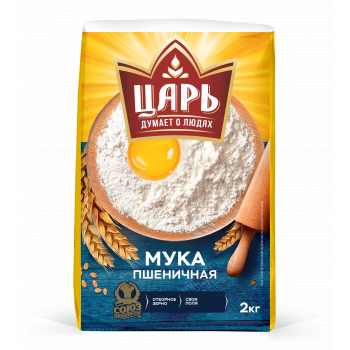 Мука пшеничная хлебопекарная 2кг "ЦАРЬ"