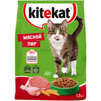 Кошачий Корм сухой Kitekat Мясной пир 1,3кг 
