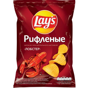 Чипсы картофельные Lay's 140 гр. Лобстер Рифленые