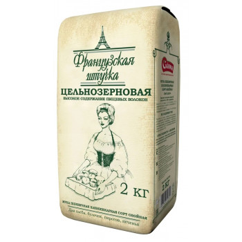 Мука пшеничная Французская штучка цельнозерновая, 2кг