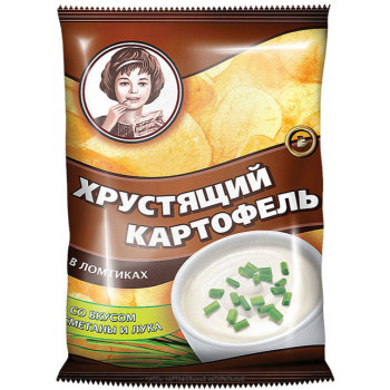 Чипсы Хрустящий картофель со вкусом сметаны и лука, 160г