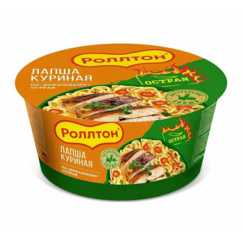 Роллтон Лапша яичная  90г  Курица острая по-домашнему чашка