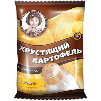 Чипсы Хрустящий картофель с солью в ломтиках, 160г
