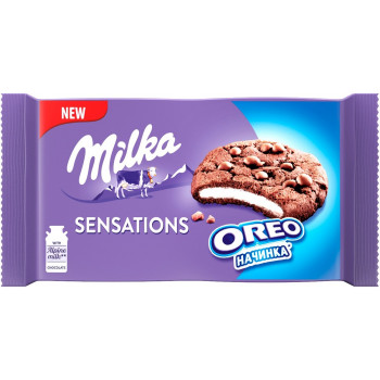 Печенье Milka Sensations Oreo с шоколадом и кремом Орео, 156г
