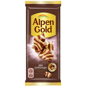 Шоколад Alpen Gold Темный и Белый Два шоколада, 80г