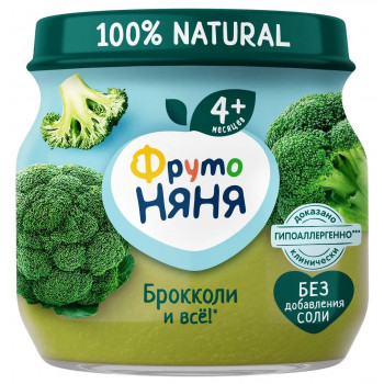 Пюре ФрутоНяня из брокколи, с 4 месяцев, 80г