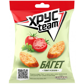 Сухарики Хрусteam Багет Томат и Зелень, 60г