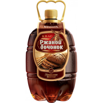 Квас Ржаной Бочонок 1,5л