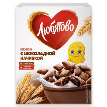 Подушечки с шоколадной начинкой Любятово 220 г.