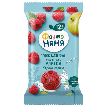 Фруктовые кусочки ФрутоНяня Улитки из яблок и малины, с 12 месяцев, 15г