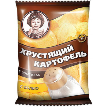 Чипсы картофельные натуральные "Хрустящий картофель" в ломтиках с солью, 40г