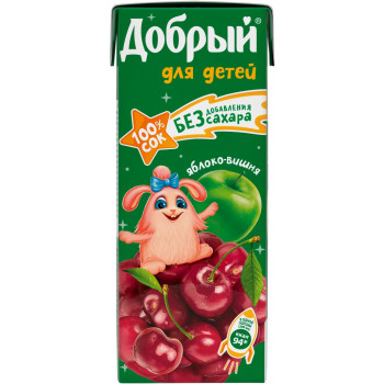 Сок Добрый Яблоко-Вишня 0.2л