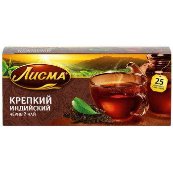 Чай черный Лисма Крепкий Индийский, 25 х 2 г