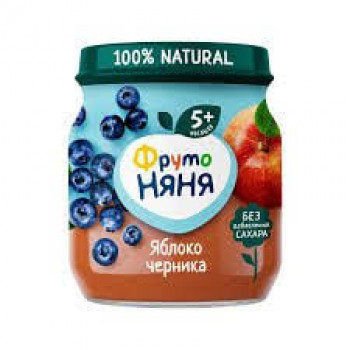 Пюре ФрутоНяня из яблок и черники для питания детей раннего возраста 100гр.