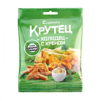 Сухарь "КРУТЕЦ" 80г.  Холодец с хреном