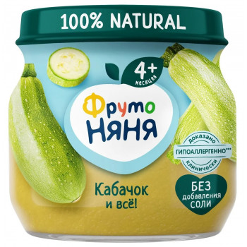 Пюре ФрутоНяня из кабачков, с 4 месяцев, 80г