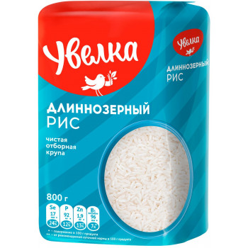 Рис длиннозерный шлиф 800гр (УВЕЛКА)