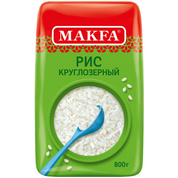 Рис шлифованный круглозерный 0,8кг Макфа №102