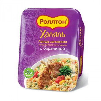 Роллтон Лапша (лоток) 90г  Лагманная с Бараниной Халяль