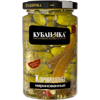 Корнишоны маринованные 360гр (КУБАНОЧКА)