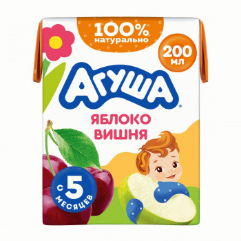 Агуша Сок Осв Яблоко, Вишня 200мл