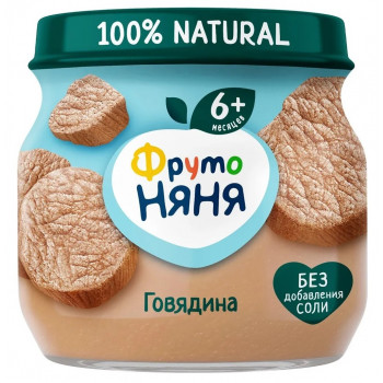 Пюре ФрутоНяня из говядины, с 6 месяцев, 80г