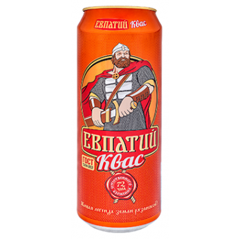 Квас "Евпатий" фильтрованный пастеризованный 0,45л банка