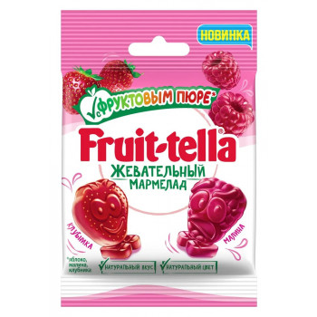 Мармелад жевательный Fruittella с пюре Клубника-Малина 36г
