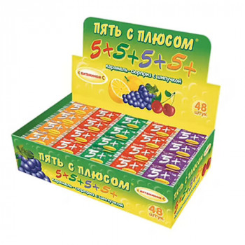 Карамель "5+" с шипучкой и витамином 18.5г