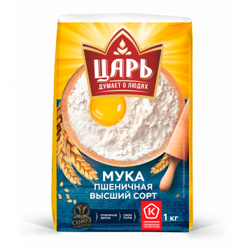 Мука пшеничная хлебопекарная "ЦАРЬ" 1кг