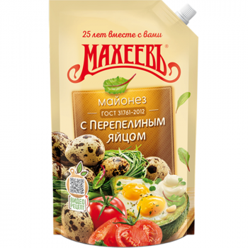 Майонез Махеевъ Перепелиное яйцо 380г дой-пак 50,5%