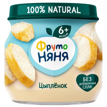 Пюре ФрутоНяня из мяса цыплят, с 6 месяцев, 80г