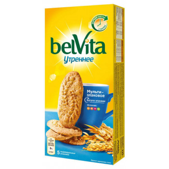 Печенье Belvita Утреннее витаминизированное со злаковыми хлопьями, 225 г