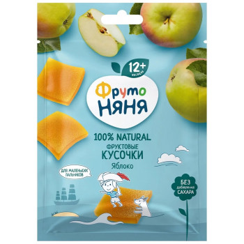 Фруктовые кусочки ФрутоНяня из яблок, с 12 месяцев, 53г