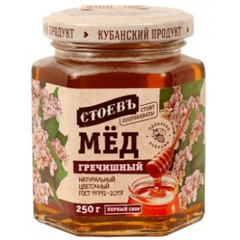 Мед Гречишный 250гр ( СТОЕВЪ)