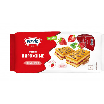 Пироженое бисквитное "Kovis"  Клубничный  240 г