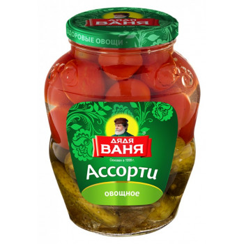 Ассорти овощное Дядя Ваня помидоры и огурцы, 1800г