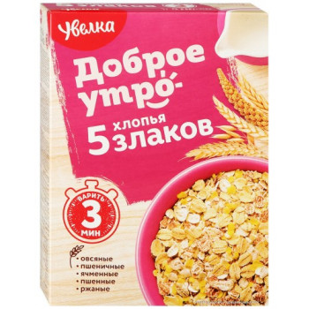 Хлопья 5-ти зерновые тонкие 350гр (УВЕЛКА)